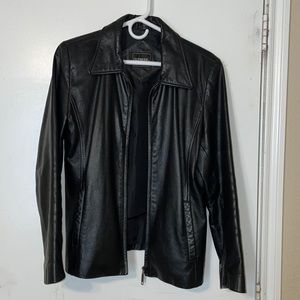 Medium, OUTBROOK Leather Jacket, Black